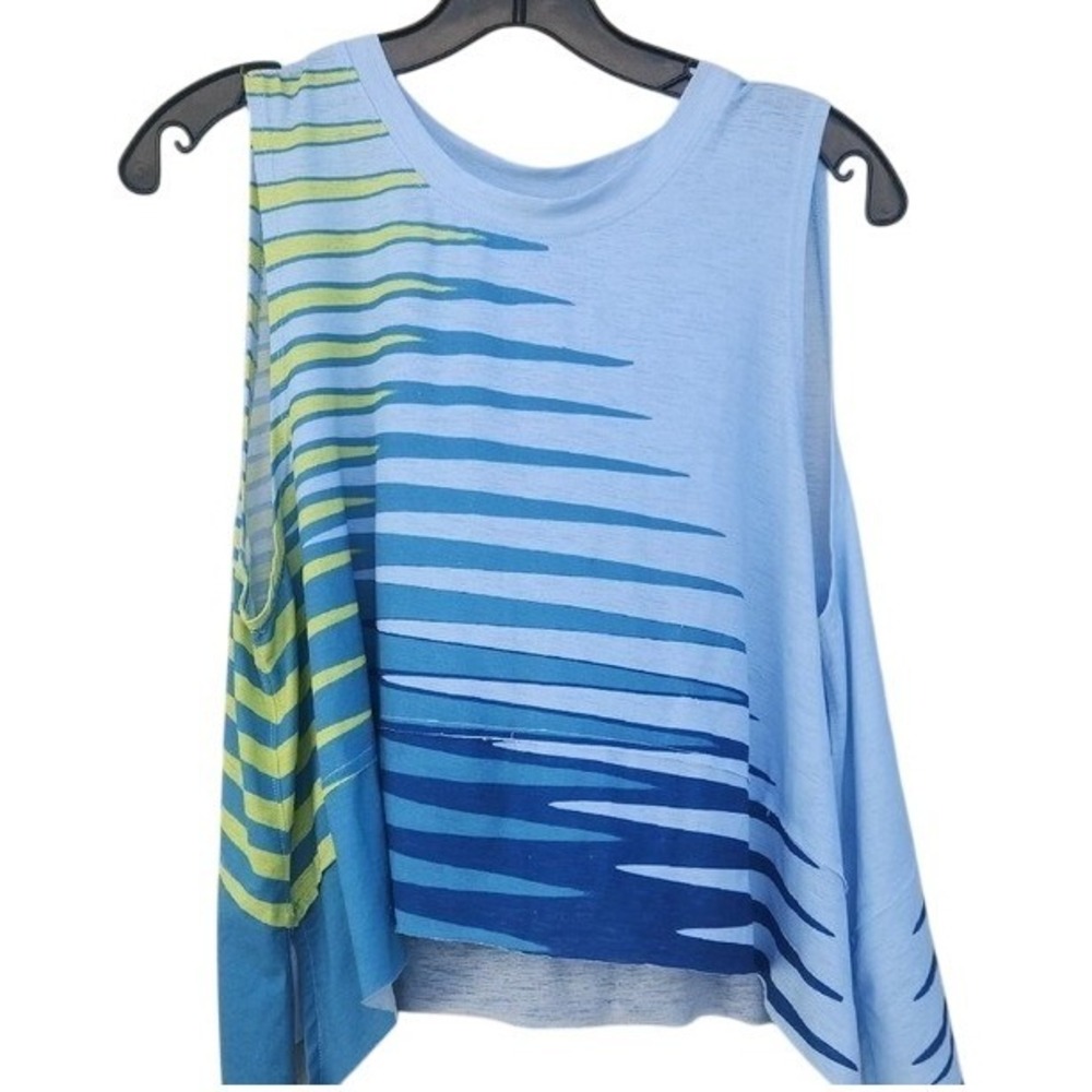 Free People Movement Tempo Tank Sporty Airy Lightweight Flowy Boho Geo XS Blue